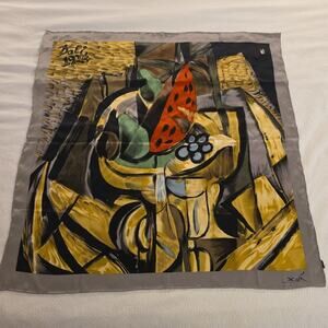 Salvador Dali Silk Scarf 1998 Dalí Museum USA Hand Rolled Hem Surrealist Art